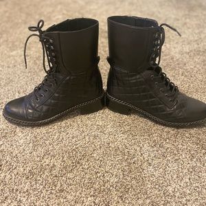 Black gently worn Vince Cumuto combat boots